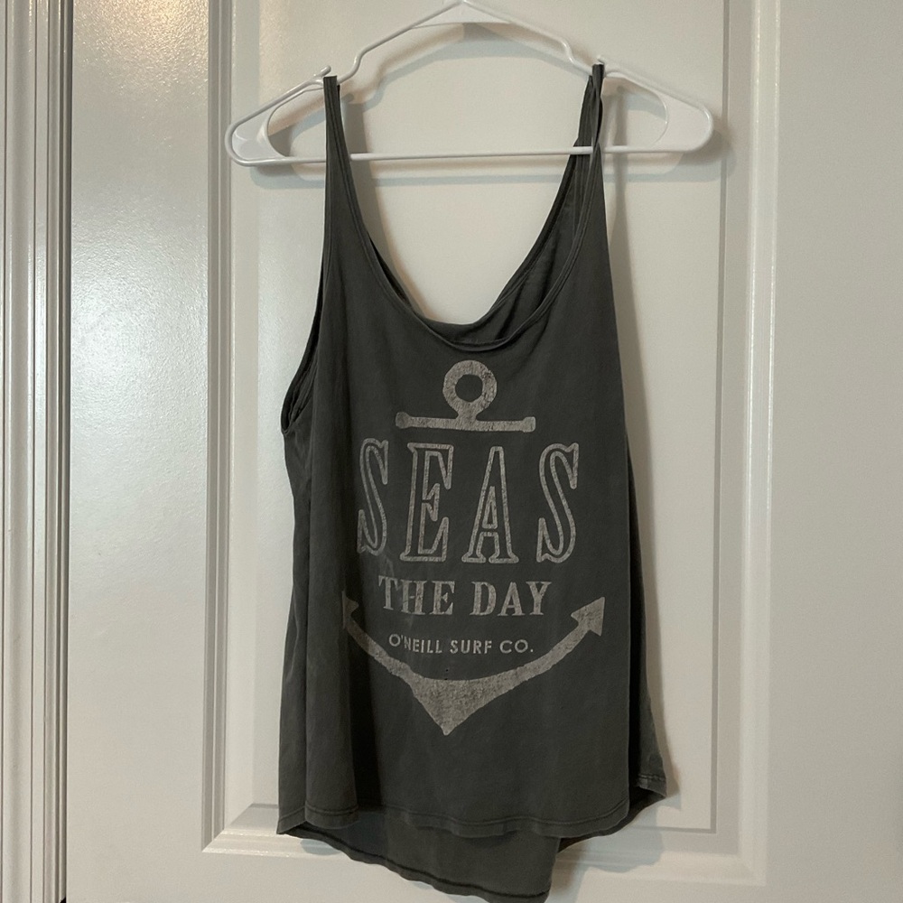 O'Neill Charcoal Tank Top with Nautical Print